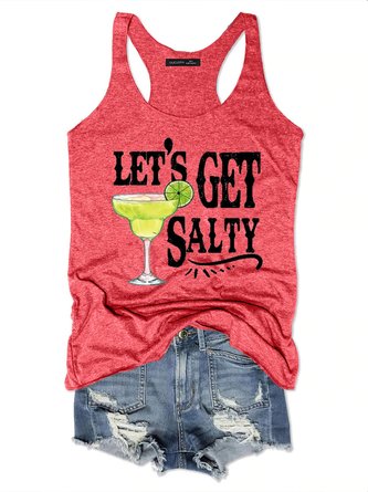 Let’t Get Salty  Margarita Sleeveless Crew Neck Tank & Cami