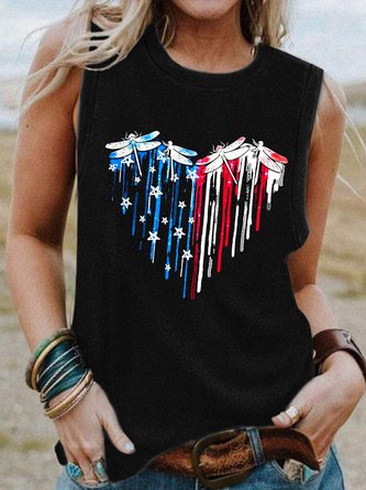 American flag Dragonfly Casual Tank & Cami