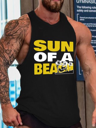 Sun Of A Beach Men's Text Letters Tank Top