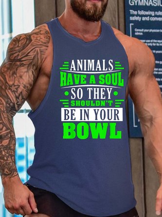 letter men’s Crew Neck Tank Top