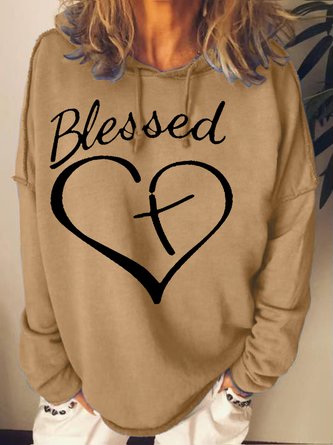 Womens Faith Cross Casual Sweatshirt