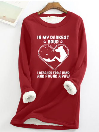 In My Darkest Hour I Reached For A Hand And Found A Paw Print Cotton-Blend Casual Sweatshirt