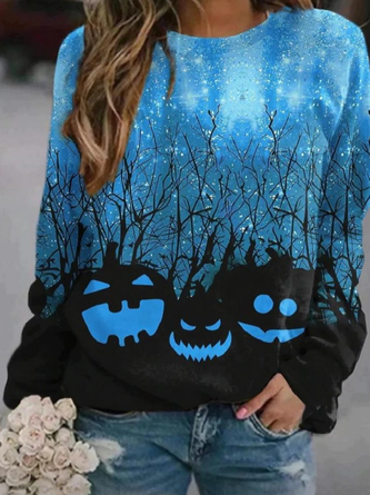 Halloween Loose Casual Crew Neck Sweatshirt