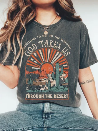 Women's Boho Christian Faith Vintage Washed T-Shirt