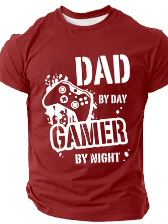 Dad By Day Gamer By Night Cotton T-Shirt