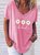 Be Kind Flower Daisy V Neck Boho Floral Short sleeve Top