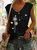 Flower Butterflies Print Women's Knit Tank