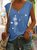 Flower Butterflies Print Women's Knit Tank