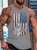 American Flag Dog Print Men's Tank