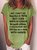 Womens funny letter Crew Neck Cotton Blends Casual Short Sleeve T-Shirt