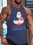 Proud To Be American Funny Bald Eagle Print Crew Neck Tank Top