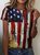 Women's USA Flag Print Casual Short Sleeve T-Shirt