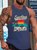 Vintage Casual Surfing In Beach Crew Neck Tank Top