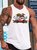 Men Sea Eagles Printing Loose Crew Neck Basics Tank Top