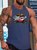 Men Sea Eagles Printing Loose Crew Neck Basics Tank Top