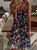 Womens Butterfly Casual V Neck Dress