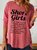 Womens Funny Short Girl Casual Crew Neck Top