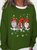 Women Christmas Gnomies Santa Crew Neck Simple Text Letters Sweatshirt