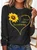 Women's Jesus Letter Sunflower Print Casual Crew Neck Top
