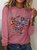 Women's Butterfly Heart Casual Crew Neck Top