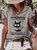Womens Funny Coffee Black Cat Casual T-Shirt