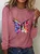 Women's Butterfly Simple Long Sleeve T-Shirt