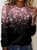 Women's Giltter Bling Print Crew Neck Casual Shirt