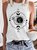 Women's Mystic Moon And Sun Celestial Moon Spiritual Crew Neck Casual Tank Top