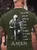 Men's The Devil Saw Me With My Head Down I Said Amen Funny Graphic Printing Casual Text Letters Cotton T-Shirt