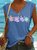 Women's Turtles Sea Beach summer print V Neck Casual Tank Top