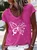 Women's Butterflies Appear V Neck Casual T-Shirt