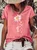 Women's Faith Daisy Paw Print Casual Crew Neck T-Shirt