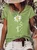 Women's Faith Daisy Paw Print Casual Crew Neck T-Shirt