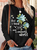 Women's And I Think To Myself What A Wonderful World Daisy Crew Neck Cat Regular Fit Casual Shirt