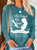 Women's My Husband Guardian Angel Regular Fit Casual Cotton-Blend Crew Neck Long Sleeve Shirt