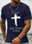 Men's I Can't But I Know A Guy Jesus Cross Funny Christian Cotton Casual Loose Text Letters T-Shirt