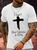 Men's I Can't But I Know A Guy Jesus Cross Funny Christian Cotton Casual Loose Text Letters T-Shirt