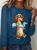 Funny Dog Cotton-Blend Casual Long Sleeve Shirt