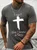 Men's I Can't But I Know A Guy Jesus Cross Funny Christian Cotton Casual Loose Text Letters T-Shirt