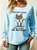 Women's Who Cares I'm Retired Funny Cat Crew Neck Casual Sweatshirt