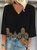 V Neck Floral Loose Casual Blouse