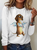 Crew Neck Dog Casual Loose T-Shirt