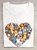 Heart shaped dog print round neck casual short sleeved T-shirt