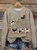 Funny dog print women's casual long sleeved round neck pullover sweatshirt