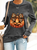 Leopard Coquette Bow Pumpkin Print Casual Sweatshirt