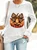 Leopard Coquette Bow Pumpkin Print Casual Sweatshirt