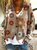 V Neck Knitted Casual Floral Cardigan