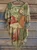 Women's Vintage Patchwork Print Punk Hippie Batwing Tussle Fringes Poncho T-Shirt
