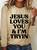 Jesus Loves You I'm Tryin Christian Casual Long Sleeve Shirt