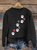 Heart Dog Simple Crew Neck Loose Sweater